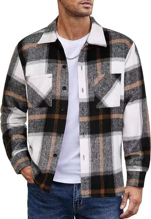 Manteau chemise à carreaux thermiques