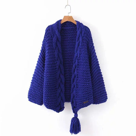 Cardigan en tricot avec pompons